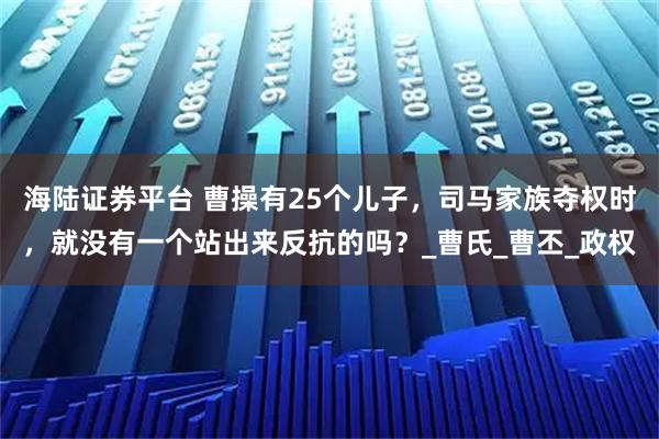 海陆证券平台 曹操有25个儿子，司马家族夺权时，就没有一个站出来反抗的吗？_曹氏_曹丕_政权